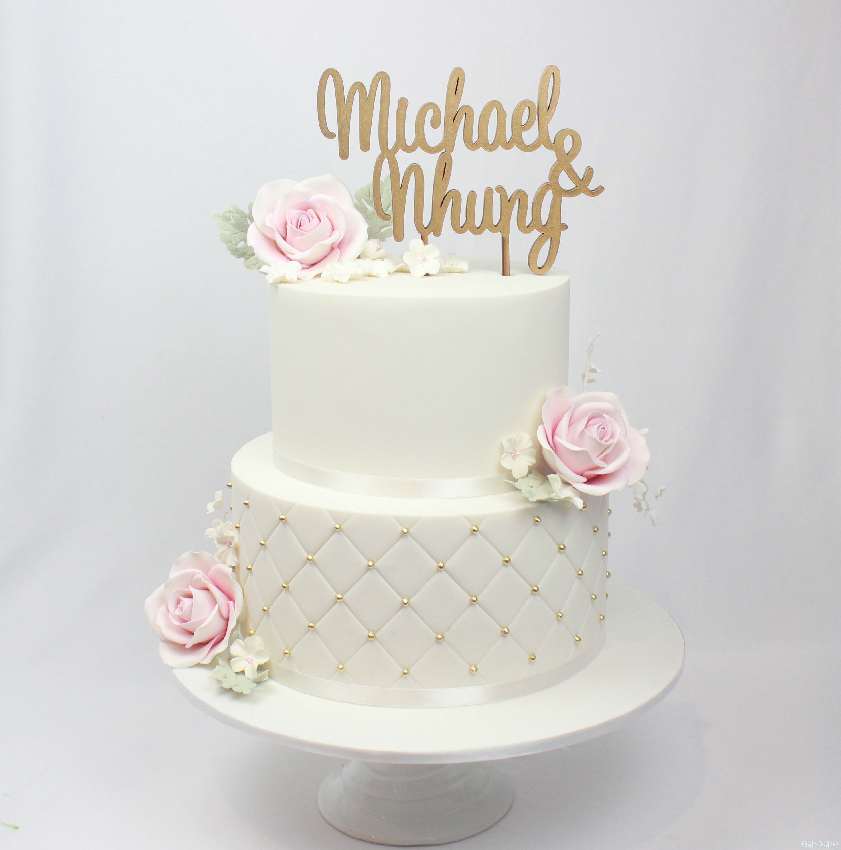 2279) 3 Tier Red & White Wedding - ABC Cake Shop & Bakery